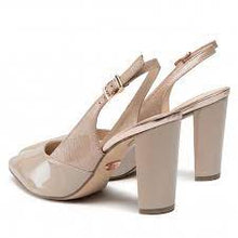 Load image into Gallery viewer, Caprice Leather Taupe Patent Pointed Toe High Heel Slingback Shoe - Boutique on the Green
