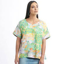 Load image into Gallery viewer, Foil Poetry In Motion Gelato Pure Linen A-Line Woven Top - Boutique on the Green
