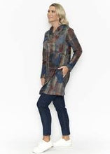 Load image into Gallery viewer, Orientique Ravenna Printed Cross Neck &amp; Button Detail Tunic Dress - Boutique on the Green
