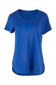 Orientique Essentials Satin Blue Organic Cotton Jersey Stretch Short Sleeve T-Shirt - Boutique on the Green 
