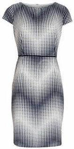 Navy & White Spot Print Design Short Sleeve Stretch Shift Dress - Boutique on the Green