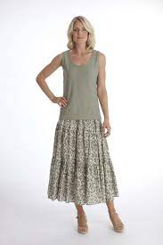 Pomodoro Aztec Print Cotton Tiered Skirt - Boutique on the Green