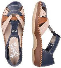 Load image into Gallery viewer, Rieker Blue Multi Strap Soft T-Bar Cut Out Shoe - Boutique on the Green
