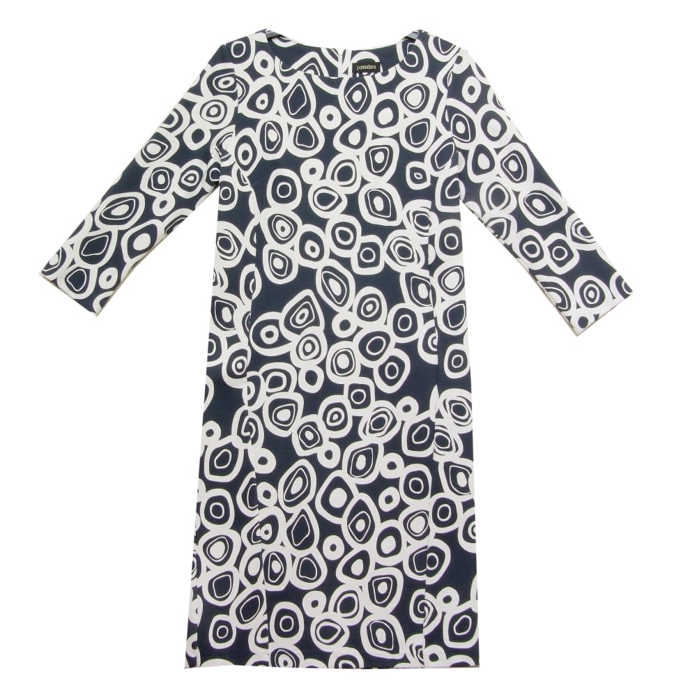 3/4 Sleeve Jersey Spot Print Knee Length Dress - Boutique on the Green