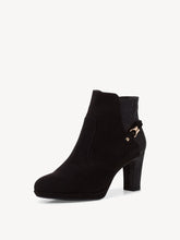 Load image into Gallery viewer, Tamaris Black Microfibre Platform Heeled Ankle Boot With Back Trim - Boutique on the Green 
