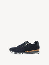 Load image into Gallery viewer, Marco Tozzi Navy Perforated Zip &amp; Lace Up Trainer - Boutique on the Green 
