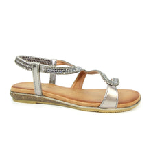 Load image into Gallery viewer, Emilia Diamante S Shape Open Toe Sandal - Boutique on the Green
