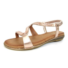 Load image into Gallery viewer, Emilia Diamante S Shape Open Toe Sandal - Boutique on the Green
