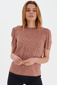 Short Sleeve Rose Ditsy Woven Top - Boutique on the Green