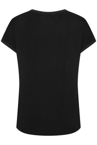 BYoung Panya Printed Woven Front & Stretch Jersey Back T-Shirt - Boutique on the Green