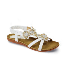 Load image into Gallery viewer, Lunar Fiji open toe floral &amp; diamante applique sandal - Boutique on the Green
