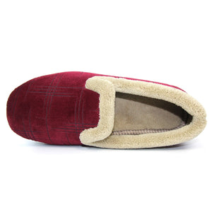 Holly Fur Trim Check Full Slipper - Boutique on the Green