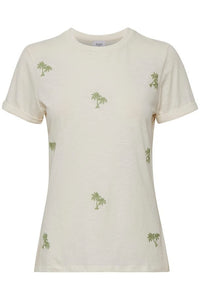 Saint Tropez organic cotton palm embroidery jersey t-shirt - Boutique on the Green