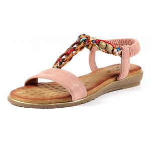 Lunar Sily Pink Plaited & Hoop Open Toe Sandal - Boutique on the Green
