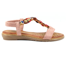 Load image into Gallery viewer, Lunar Sily Pink Plaited &amp; Hoop Open Toe Sandal - Boutique on the Green
