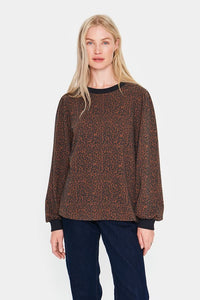 Saint Tropez Pen Leopard Print Jersey Stretch Sweatshirt - Boutique on the Green