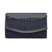 Load image into Gallery viewer, Lotus Dillard Diamante &amp; Laser Cut Clutch Bag With Chain - Boutique on the Green 
