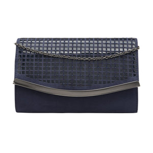 Lotus Dillard Diamante & Laser Cut Clutch Bag With Chain - Boutique on the Green 