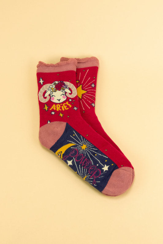 Powder Bamboo Zodiac Aries Ankle Socks - Boutique on the Green 