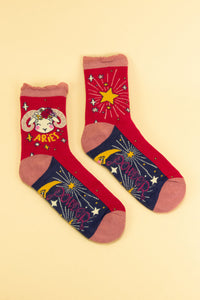 Powder Bamboo Zodiac Aries Ankle Socks - Boutique on the Green 
