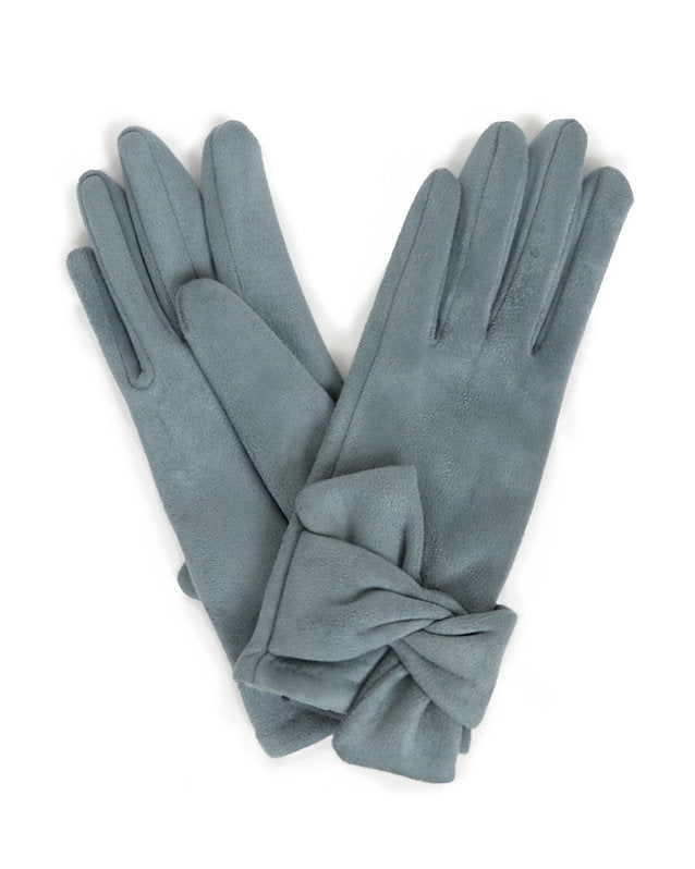 Henrietta Faux Suede Twist Detail Gloves - Boutique on the Green