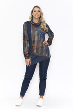 Load image into Gallery viewer, Orientique Ravenna Patch Work Cowl Neck Jersey Tunic Top - Boutique on the Green
