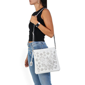 Remonte White & Silver Front Cut Out Crossbody Bag - Boutique on the Green