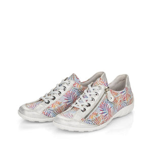 Remonte Tropical Print Leather Lace & Zip Up Trainer - Boutique on the Green