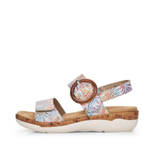 Load image into Gallery viewer, Remonte Crackled Tropical Leather Velcro &amp; Buckle Open Toe Comfort Sandal - Boutique on the Green
