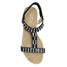 Load image into Gallery viewer, Reynolds Rhinestone Open Toe Wedge Sandal - Boutique on the Green
