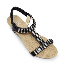 Load image into Gallery viewer, Reynolds Rhinestone Open Toe Wedge Sandal - Boutique on the Green
