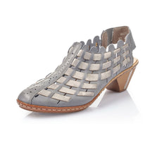 Load image into Gallery viewer, Rieker soft leather blue interweave slingback heel sandal - Boutique on the Green

