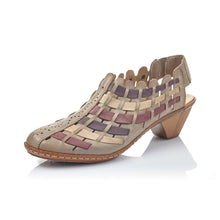Load image into Gallery viewer, Rieker soft leather interweave slingback heel sandal - Boutique on the Green
