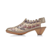 Load image into Gallery viewer, Rieker soft leather interweave slingback heel sandal - Boutique on the Green
