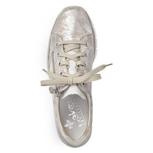 Rieker Metallic Lace Up & Zip Trainer - Boutique on the Green