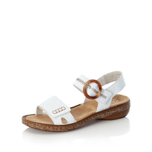 Load image into Gallery viewer, Rieker White Double Velcro Sandal With Mock Buckle - Boutique on the Green
