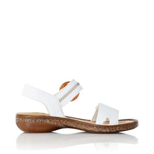 Load image into Gallery viewer, Rieker White Double Velcro Sandal With Mock Buckle - Boutique on the Green
