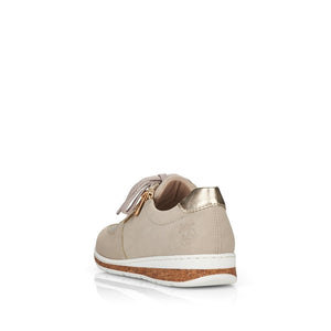 Rieker Soft Gold Small Wedge Zip & Lace Up Trainer - Boutique on the Green