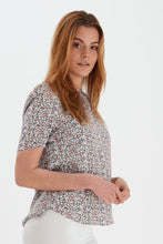 Load image into Gallery viewer, Short Sleeve Rose Ditsy Woven Top - Boutique on the Green

