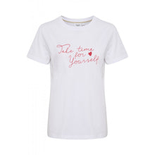 Load image into Gallery viewer, Saint Tropez Tovasz Bright White 100% Cotton Front Slogan Short Sleeve T-Shirt - Boutique on the Green 

