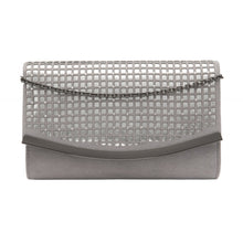 Load image into Gallery viewer, Lotus Dillard Diamante &amp; Laser Cut Clutch Bag With Chain - Boutique on the Green 
