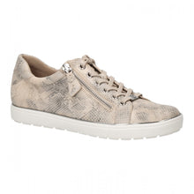 Load image into Gallery viewer, Caprice Leather Lace &amp; Zip Up Classic Trainer Pump With Silver Trim - Boutique on the Green
